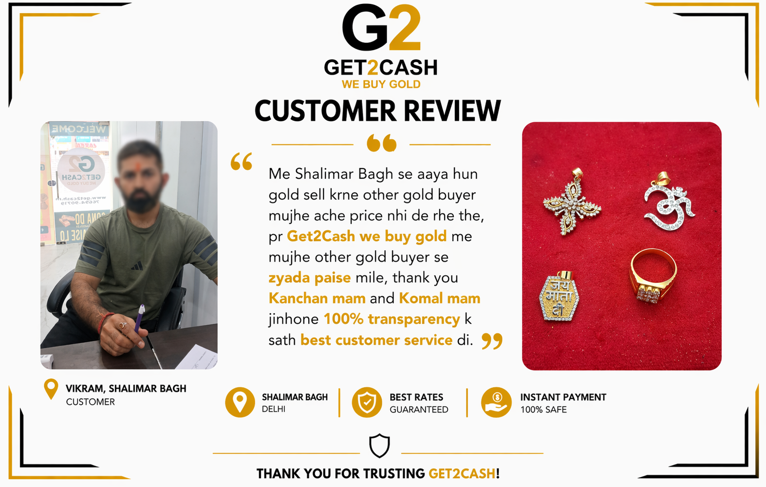 Cash for Gold in Paschim Vihar